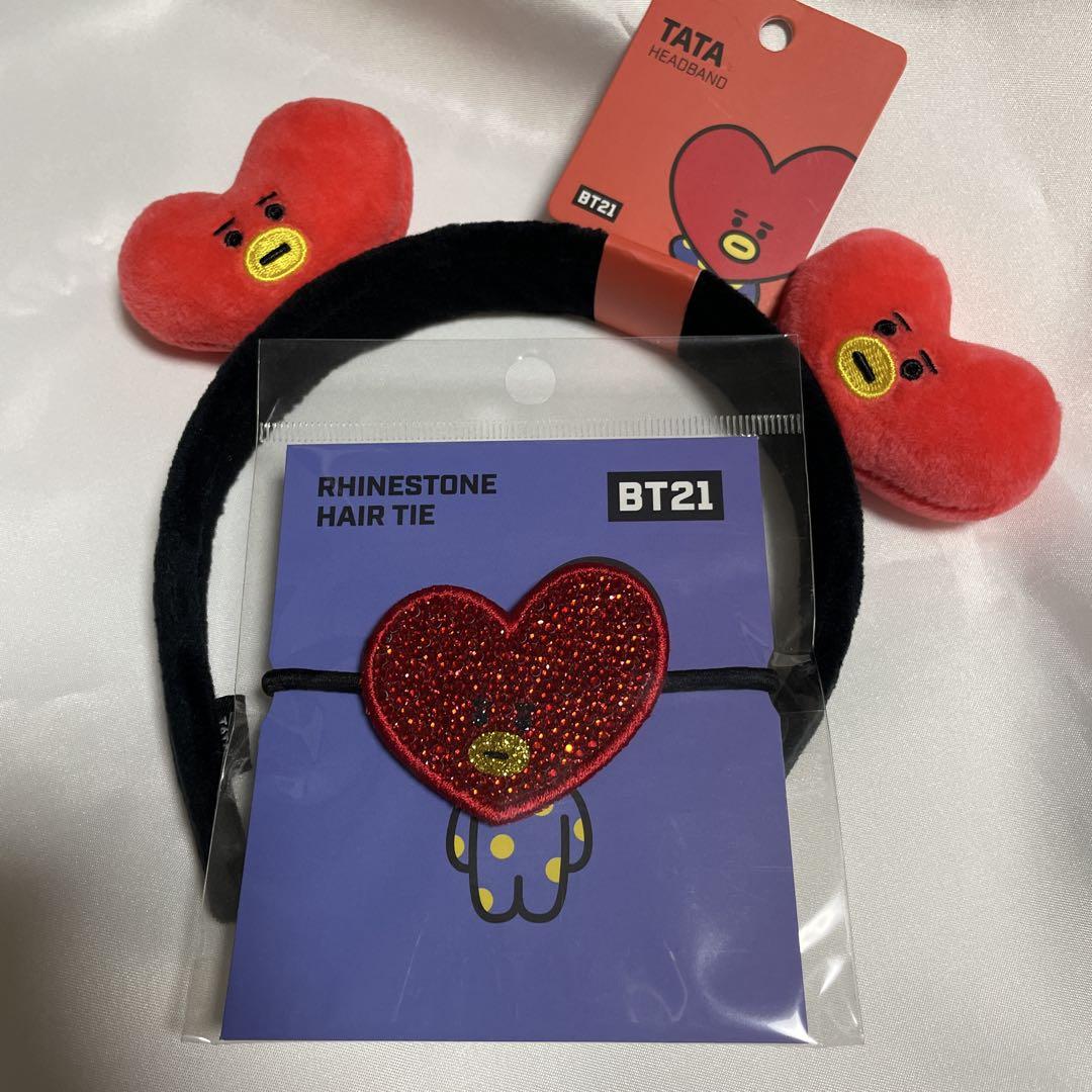 

[Б/У] Блестящая резинка для волос и повязка на голову BT21 TATA