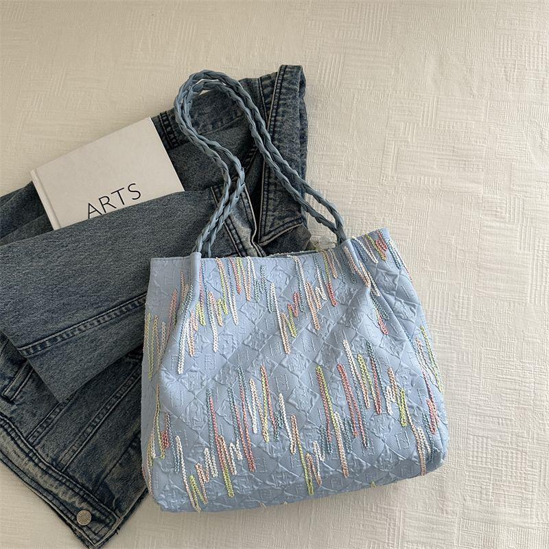 

2024 New Fashion Casual Women s One Shoulder Handbag Blue (No pendant)