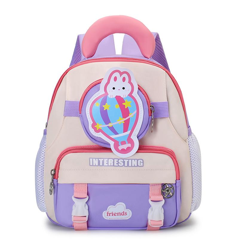Kindergarten Pupils Schoolbag Cartoon Cute Hot Air Balloon Boys And Girls Backpack Children'S Backpack Tide
