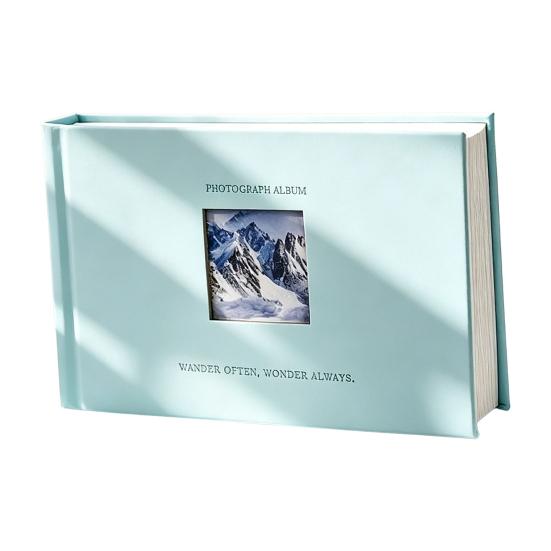 Photo Album, Small Slip-in Photo Album, Photo Book Picture Album with Front Window, Holds 52 Photos Memory Book for Wedding Family Anniversary