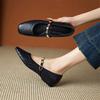 Fashion New Summer Cow Leather Woman Shoe Round Toe Women Pumps Shoes for Women Fashion Hollow Out Mary Jane Shoes Low Heel Flat Shoes