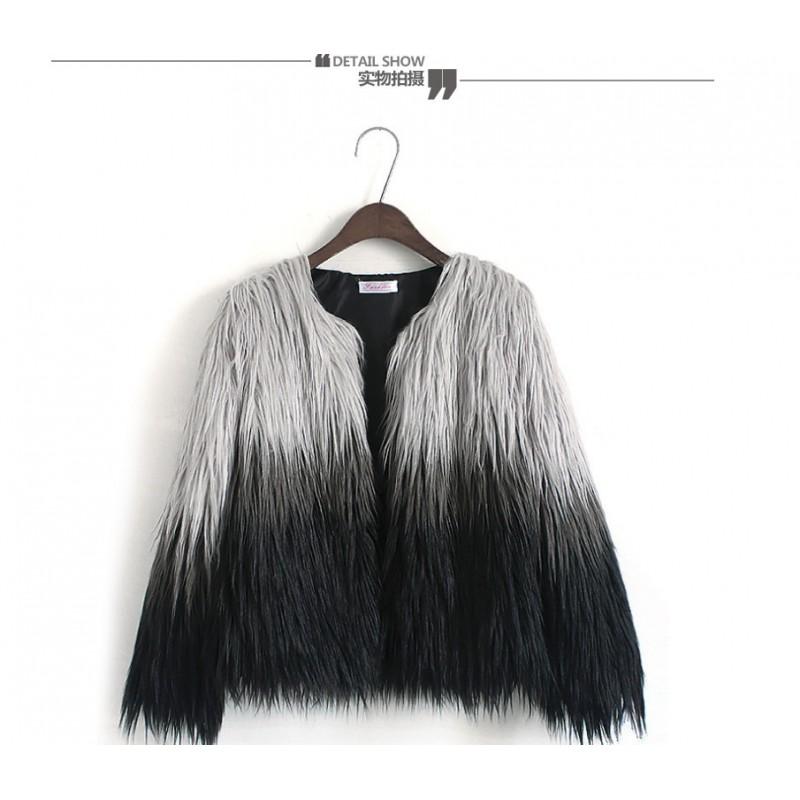 Womens Faux Fur Coat Winter Open Front Oversized Plus Size Long Sleeve Warm Outerwear In Purple White Grey Black Red