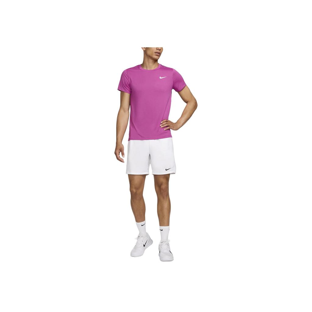 Nike Court Slam Dri-Fit Tennis Top Round Neck Breathable Short Sleeve T-Shirt Men Tops Hot-Purple White FQ2018-518