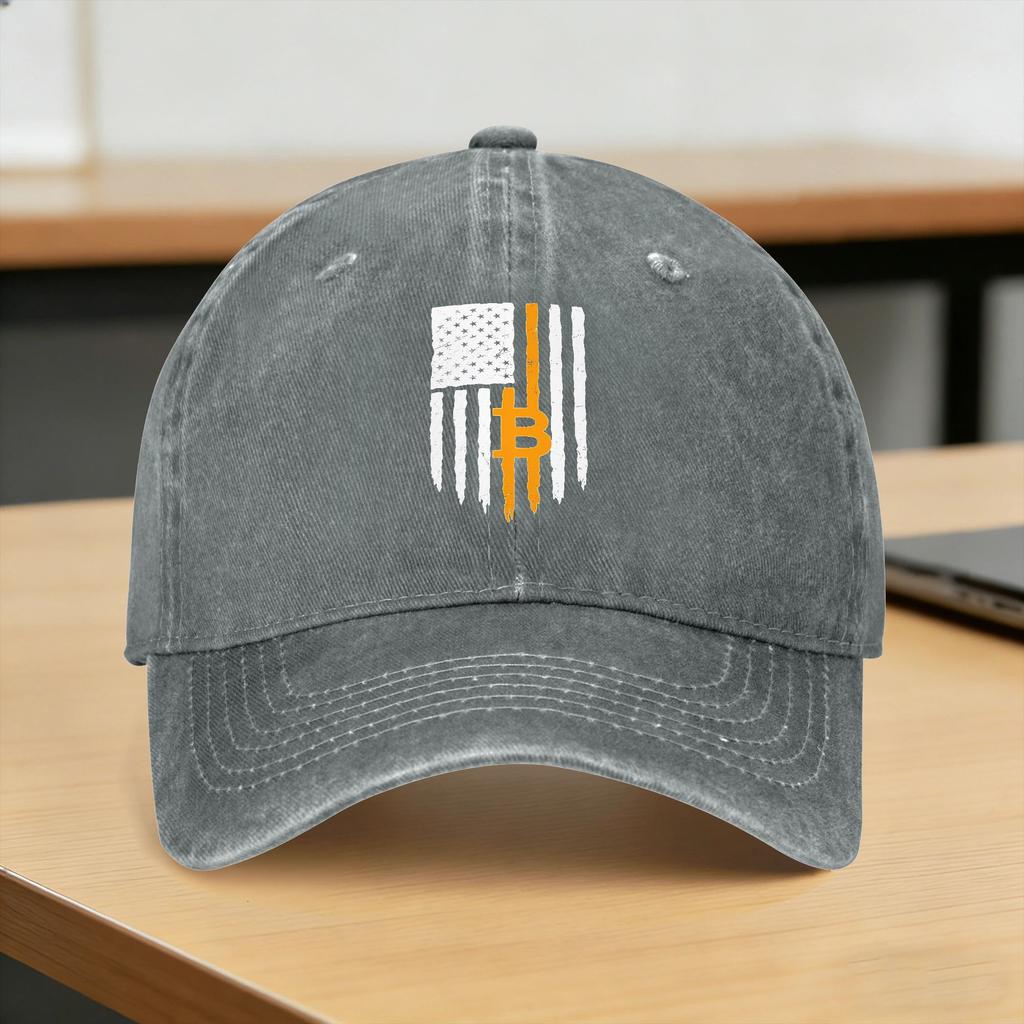 Bitcoin Baseball Cap Sun Tennis Skate Wholesale Washed Trucker Hat UnisexTeens Fashion Custom DIY Baseball Caps