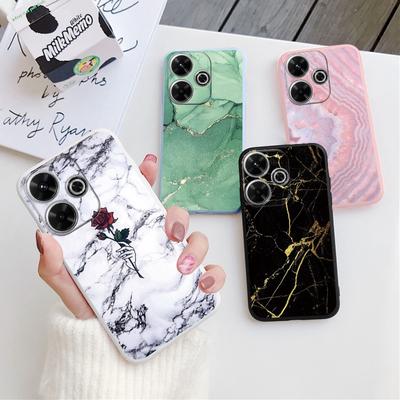 Fajne marmurowe miękkie silikonowe etui do Samsung A55 A35 M35 M34 Xiaomi Redmi Note 13 Pro 13C iPhone 15 Huawei Honor 200 Ochronna obudowa aparatu odporna na wstrząsy