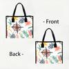 Boho Tropical Printed Canvas Tote Bag Casual Large Capacity Shoulder Handbag For Daily Shopping Travel