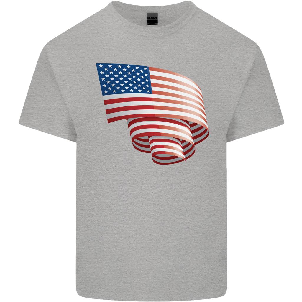 Curled Usa Flag Independence Day Football Unisexs Light Cotton Tshirt