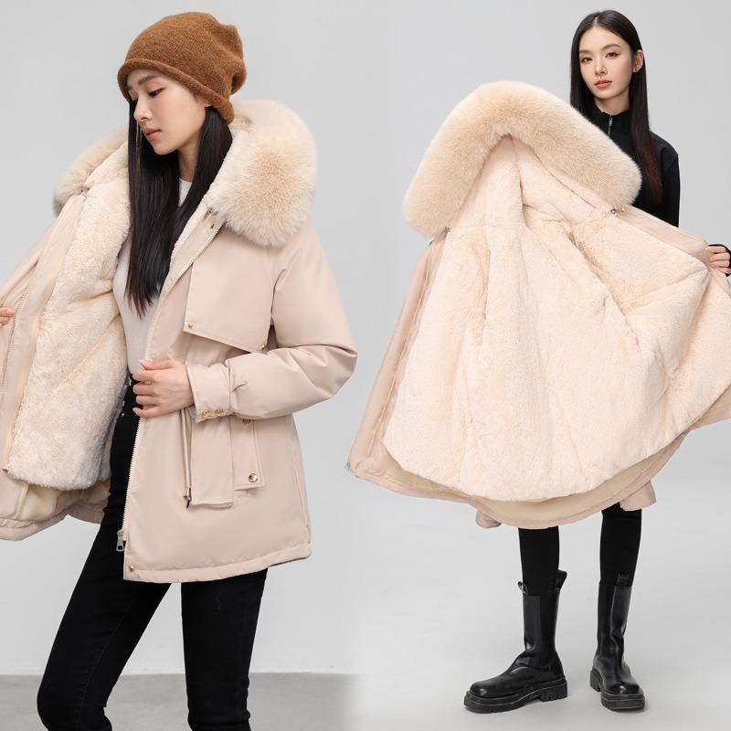 New cotton-padded clothes women's autumn and winter clothes short cotton clothes pie overcome velvet liner large fur collar large size coat