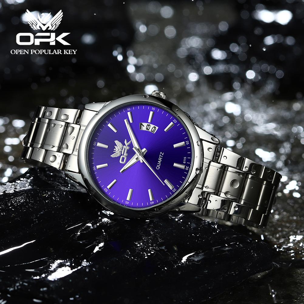 OPK 6010 Watches For Men Multifunctional Chronograph Wristwatch Mens Watch Original Waterproof Luminous Quartz Watch Reloj