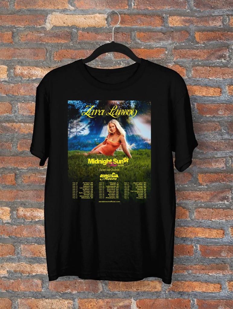 NEUES Zara Larsson Midnight Sun Tour T-Shirt Volle Größe S-5XL KK576