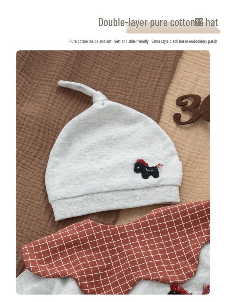 Unisex Yenidoğan Bebek Şapkası, 0-3 Ay, Saf Pamuk, Yumuşak, Çift Katmanlı, Sonbahar/Kış için İdeal