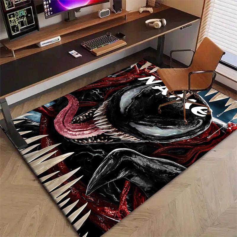 Custom Venom Mat Personalized Name, Polyester Washable Indoor Entryway Rug, Gift for Christmas, Easter, Thanksgiving Day