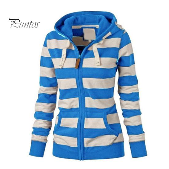 

Осенне-зимнее пальто с контрастным полосатым принтом, капюшоном, застежкой-молнией, длинными рукавами, эластичной курткой на шнурке, повседневной верхней одеждой для учебы и поездок на работу S небесно-голубой