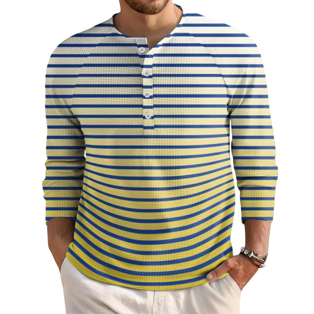 Men's Loose Casual Button Down Collar Long Sleeve Top