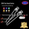 High Brightness 3mm Flat Top LED Lamp Bead - White, Red, Blue, Green, Yellow