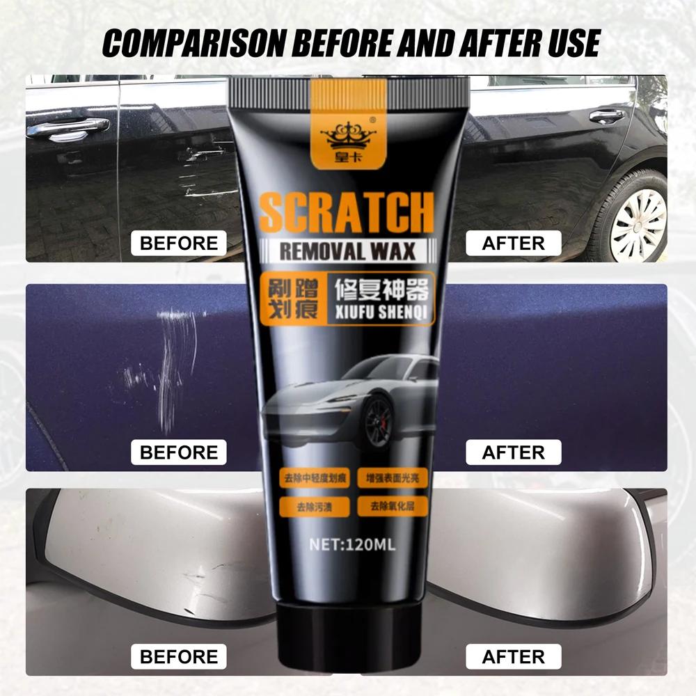120ml Vosk na opravu škrábanců v autě Artefakt Polish Care Wax se houbičkou Snadno opraví Odstraňovač škrábanců Černá oxidace Nástroje pro péči o lak