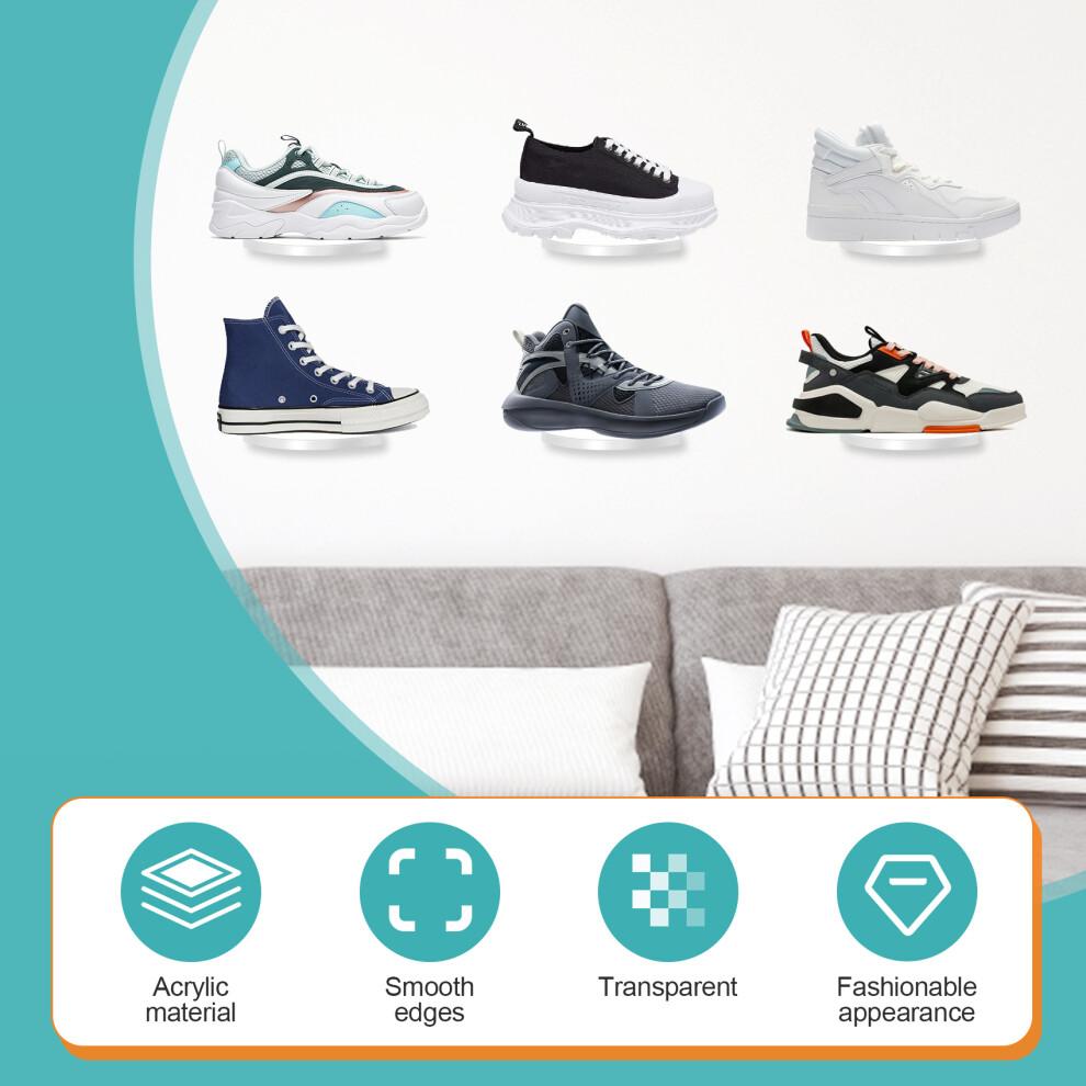 6 Pack Schwimmende Schuh Regale, Transparente Acryl Schuh Regale Montiert ein der Wand, für die Anzeige Von SammlerstüCken für Schuhe und Sneaker