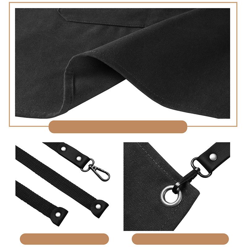 Tablier de travail de menuiserie, tablier de chef à dos croisé, tablier multifonction en toile de coton pour hommes et femmes, tabliers à outils réglables pour la cuisine, le barbecue, l'artiste