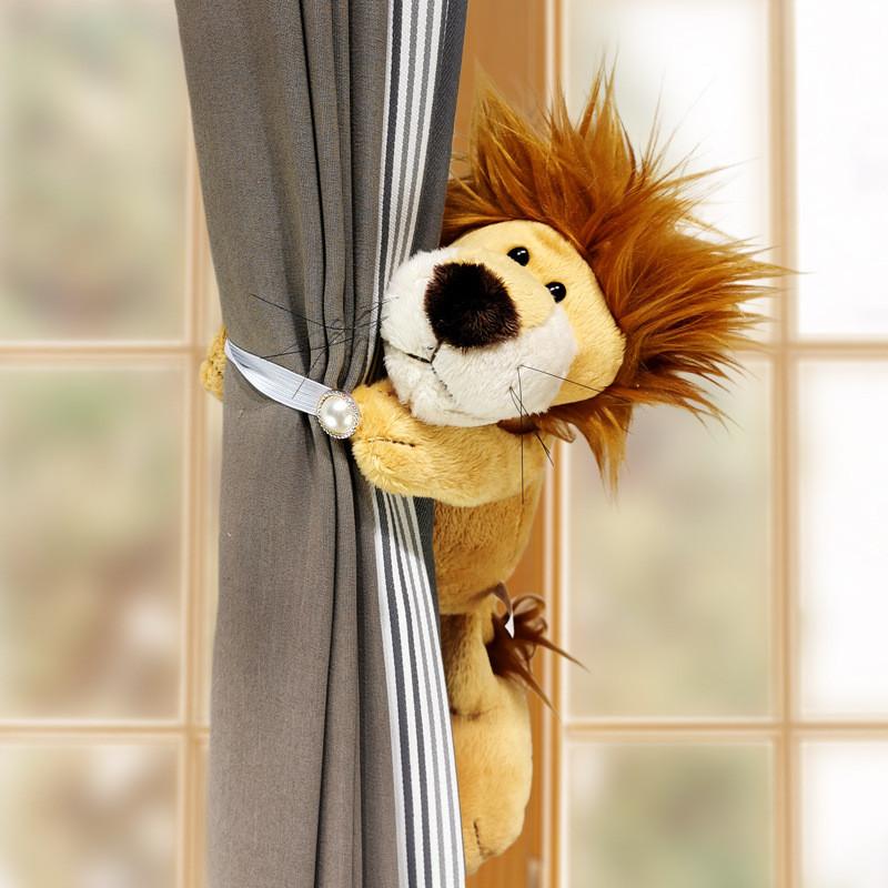 Cute Lion Window Curtain Clip With Fabric Material For Kids Decoration Bedroom