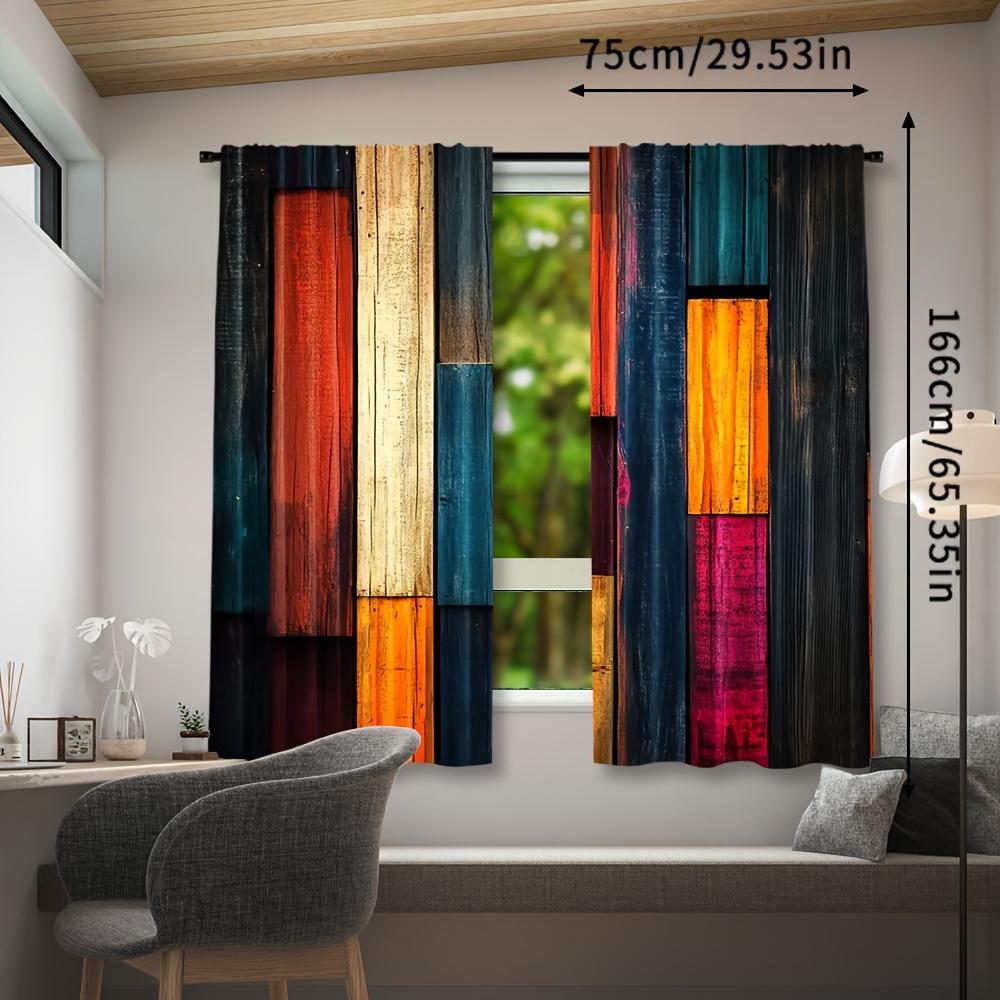 Set di 2, Tende da Caffè Vintage, Stile Pastorale Rustico con Tasca per Asta, Tende Stampate Filtranti la Luce per Decorazione della Casa in Cucina