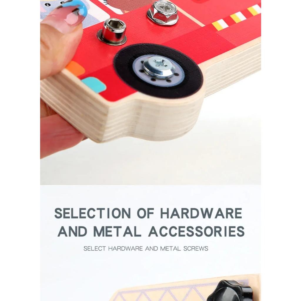 Montessori Screw Driver Board Educational Sensory Toy Preschool Wooden Toy Wooden Educational Toy for Toddler Skill Learning Toy