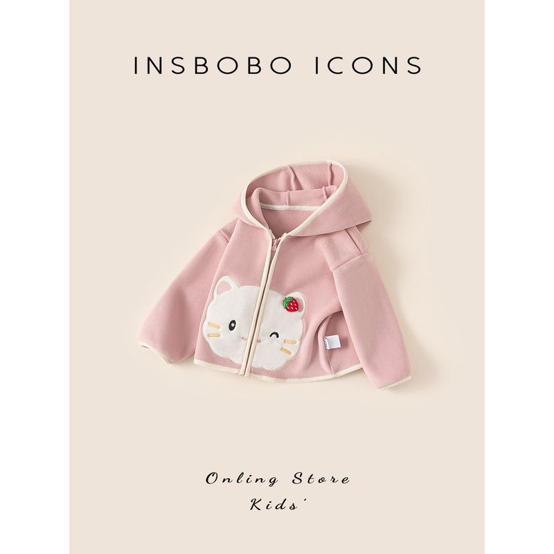 Insbobo Girls' Coat 2025 Winter New Thickened Warm Children's Winter Clothing for Girls Trendy Thickened Top