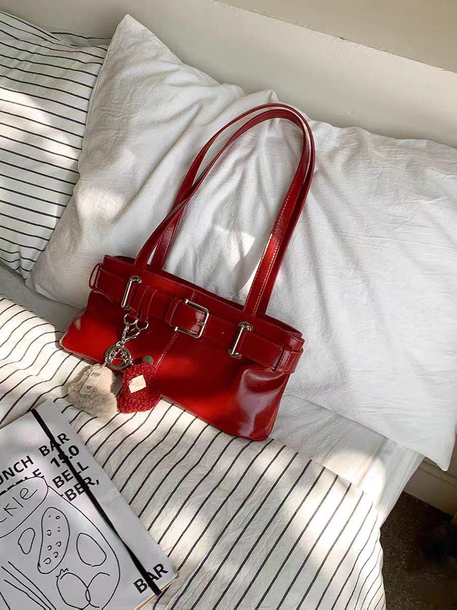 

Багетная сумка Osoi Key: Высококачественная корейская ретро-сумка через плечо и подмышку 30*8.5*14