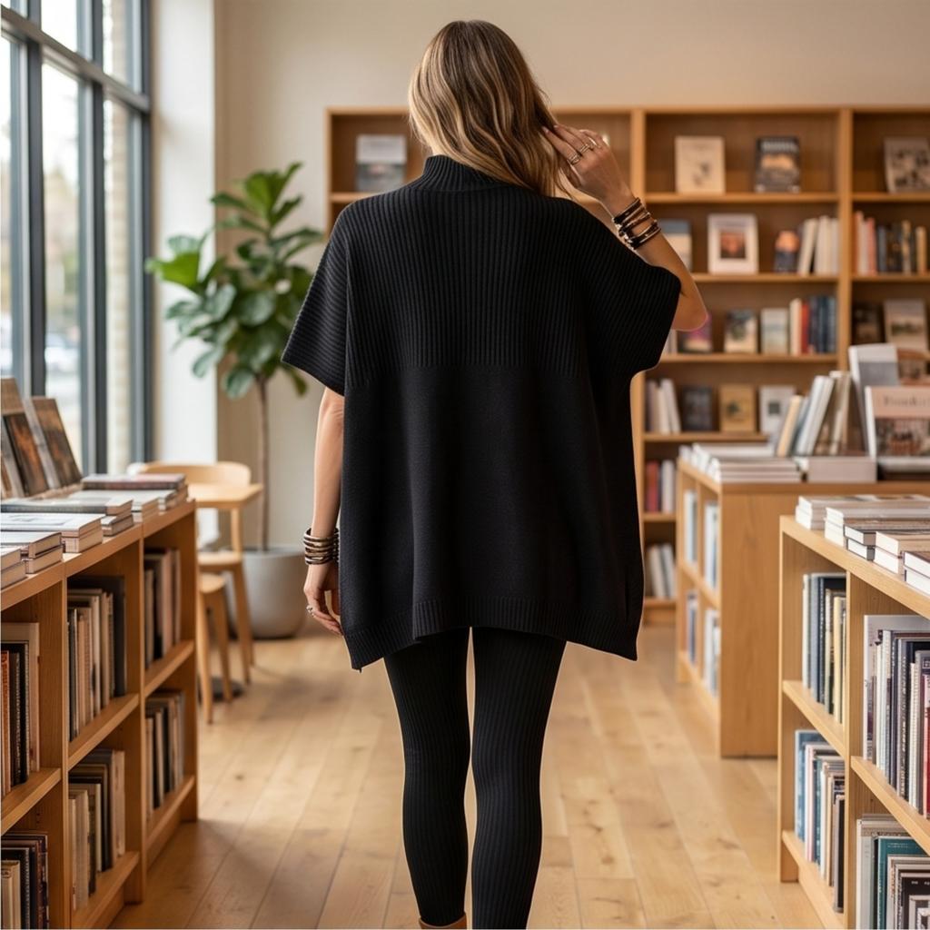 Damen Freizeit Passendes Pullover-Ärmel-Pullover-Zweiteiler-Set für den Alltag