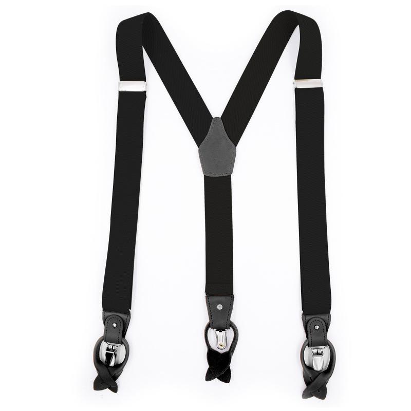 Fashion Adjustable Men's Suspenders Buttons Braces 3 Clips Dual Casual Suspensorios with Belt Strap 3.5cm X 120cm