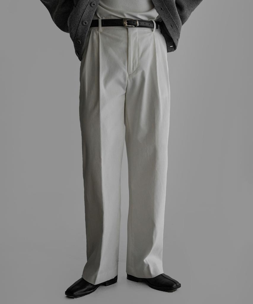Baulopeulodeogteu Corduroy Set-Up Pants [White]