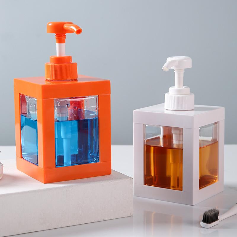 500/1000ML Shower Gel Bottle Large-capacity Lotion Dispensing Bottle Square Empty Pump Shampoo Bottle Dish Soap Container