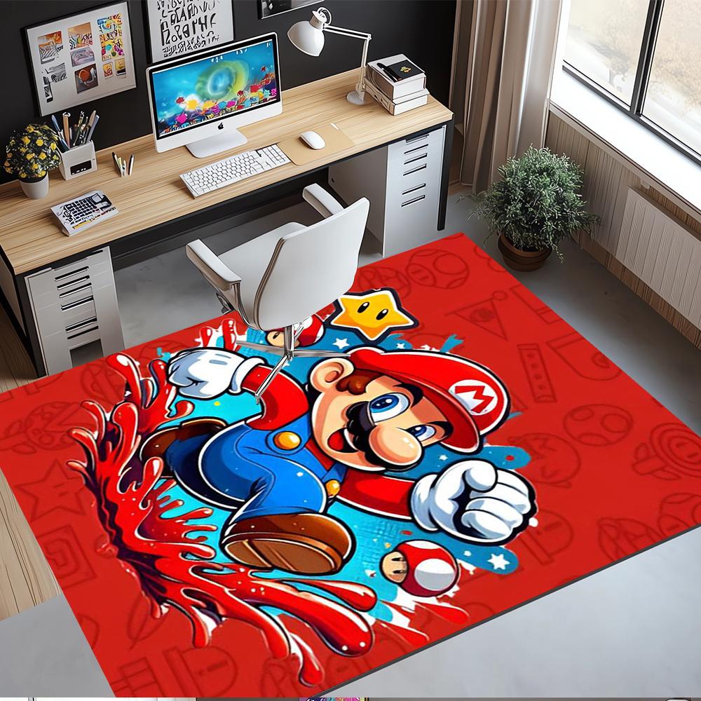 Mario Printed Carpet Rug for Office Chair Living Room Bedroom Kitchen Room Decor Gifts