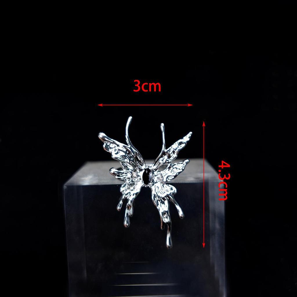 Sparkling Diamond Open Butterfly Ring - Elegant Women's Jewelry