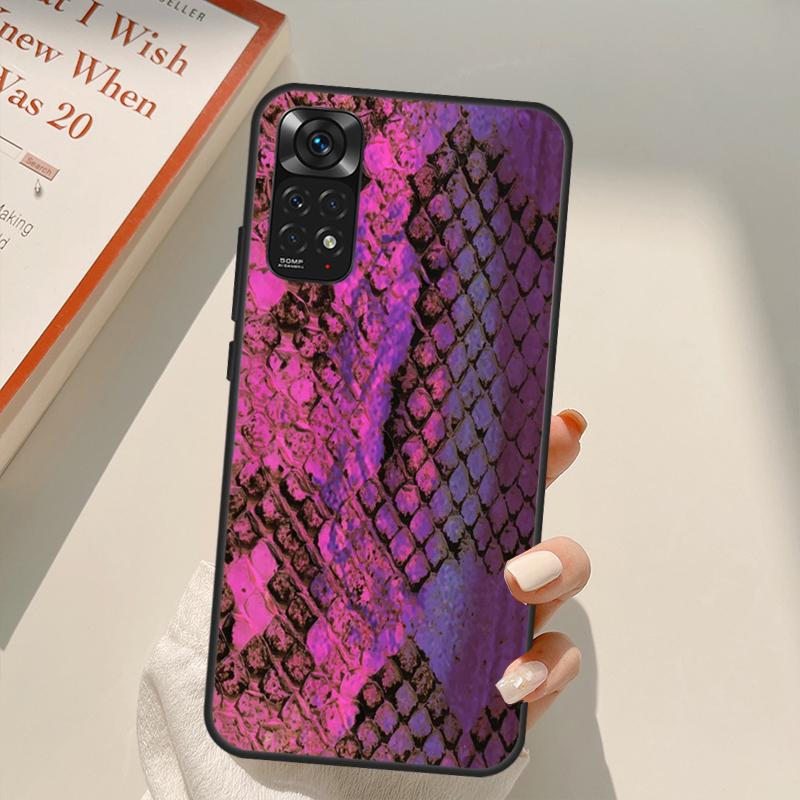 Python Snake Skin Case For Xiaomi Redmi Note 10 8 9 11 Pro 8T 9S 10S 11S Redmi 10C 9C 9A 9T K50 K40 Gaming