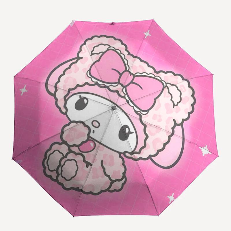 1pc My Melody Automatic Opening/Closing Umbrella with Foldable Design, Iron Frame Outdoor Umbrella for Festivals, Travel, Daily Use, Gift for Fans.Q01