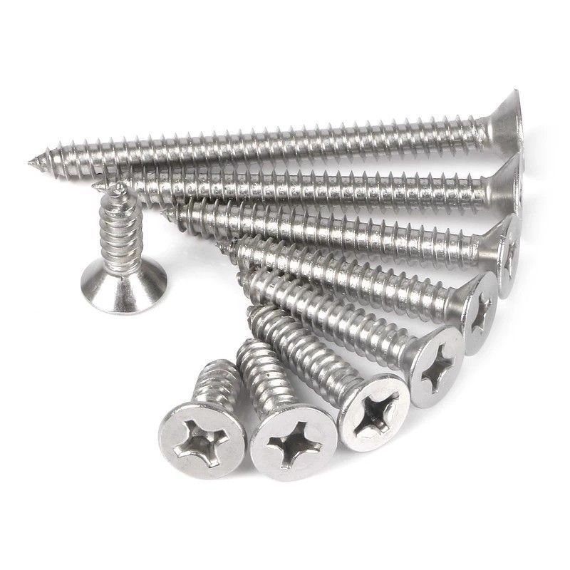 Flat Head Phillips Self Tapping Screw Stainless Steel Countersunk Head Plasterboard Wood Screw Tap Bolts Fastener Assortment Kit