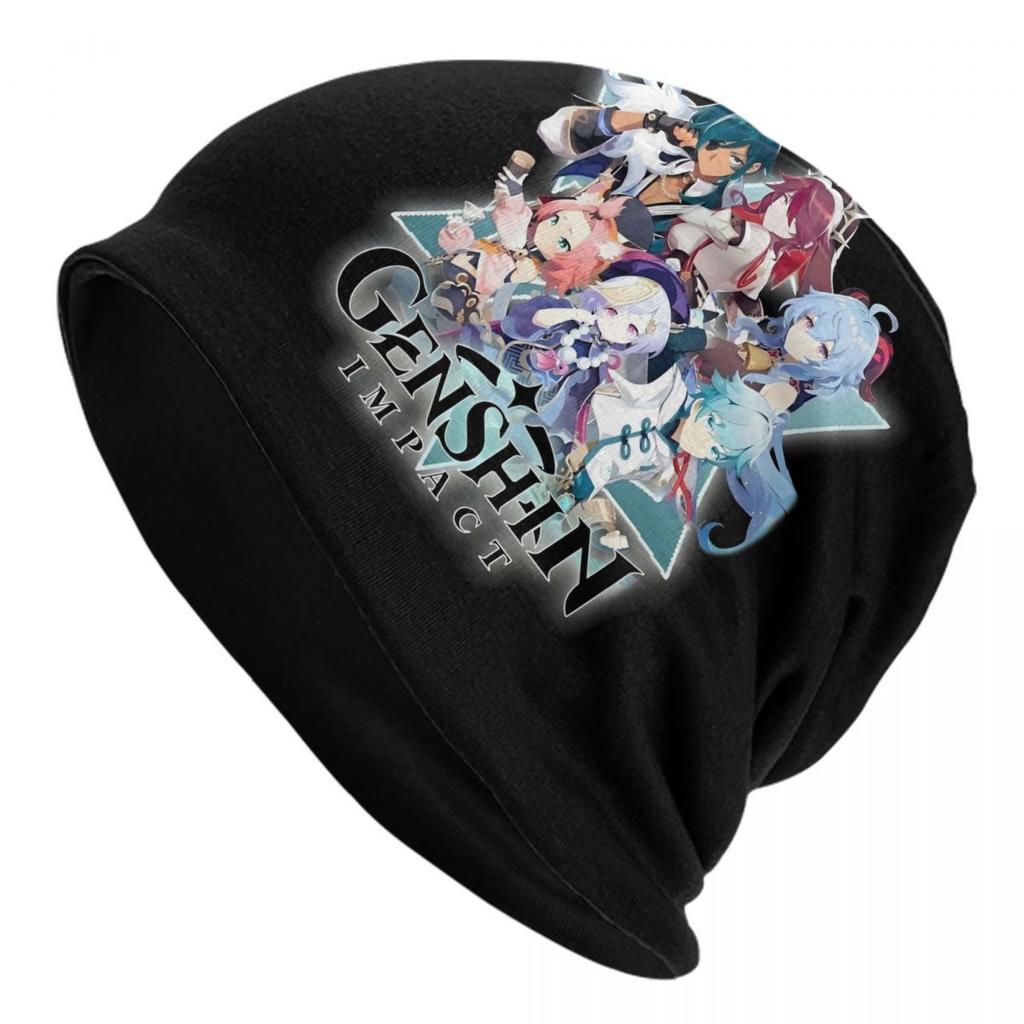 Game Anemo Geo Pyro Hydro Genshin Impact GANYU Bonnet Femme Hip Hop Knit Hat For Winter Warm Cryo Electro Dendro Beanies Caps