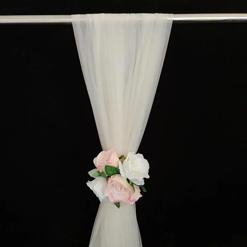 Set of 2 Wedding Arch Mesh Draping Fabric Sheer for Easter Bridal Shower Backdrop Outdoor Party Arches Church Ceremony Decoratio