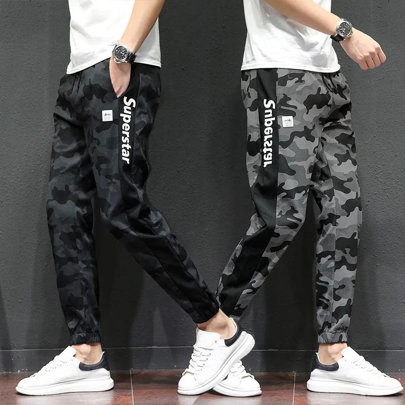 Pantaloni mimetici da uomo estivi Pantaloni della tuta larghi Studenti  Stampa all-match Piedi primaverili Stretti Pantaloni sportivi casual da uomo  acquista in modo economico — spedizione gratuita, recensioni reali con foto  —