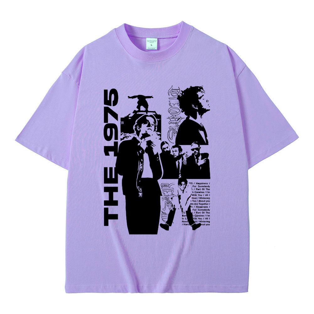 Rocková kapela The 1975 Being Funny in A Foreign Language Potisk Tričko Matty Healy Grafická Trička Indie Alternativní Módní Tričko