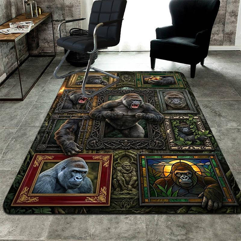Kober s motivem Gorilla Art Gallery, podložka na podlahu do obývacího pokoje nebo ložnice, měkký a pohodlný koberec, dárek k narozeninám a svátku.