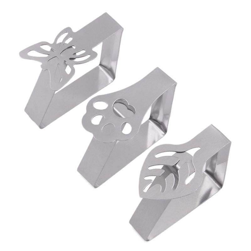 4Pcs Stainless Steel Tablecloth Clips Decorative Leaf Butterfly Tablecloth Clamp Table Cover Clamps For Picnic Bbq Wedding Decor