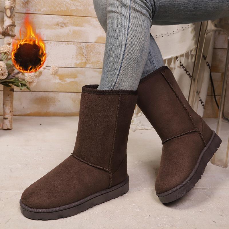 Large size snow boots women's new winter velvet thickened high-top comfortable versatile warm cotton boots