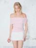 ETMON String Off Shoulder T-Shirt, Pink