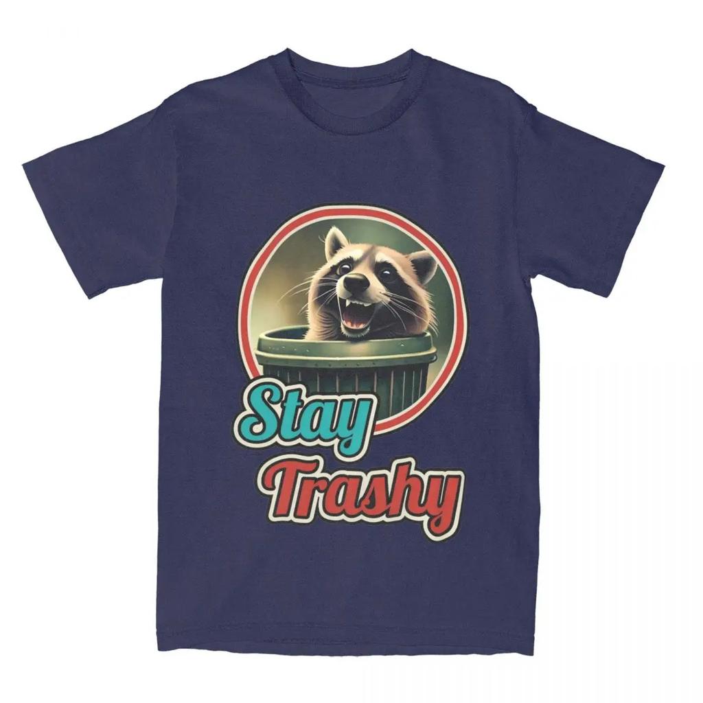 Camiseta Verão Fique Lixo Engraçada Feliz Amante de Guaxinins Lixo Lixo Guaxinins Camiseta Roupas Street Wear Camisetas