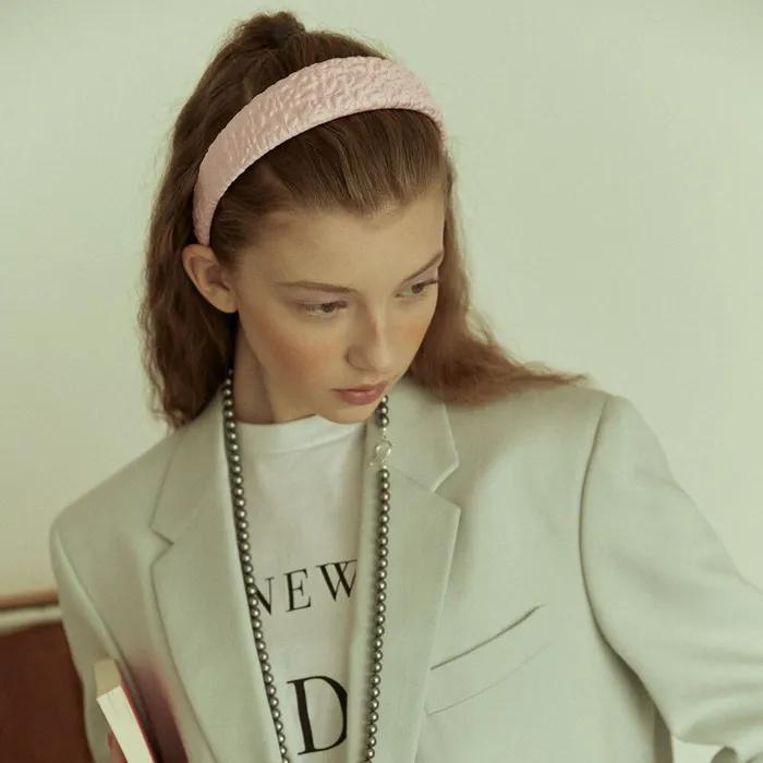 [Elizabeth Moments] Light Pink Jacquard Headband