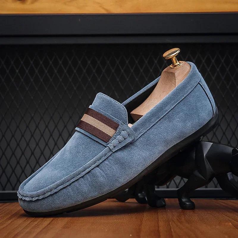 Fashion Spring Autumn Men's Casual Loafers Suede Loafers For Men Soft Driving Moccasins Slip-on Flats Male Outdoor Light Walking Shoes