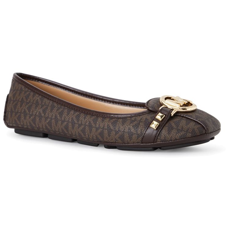 Michael Kors MK Logo Slip-On Fashion Flats Women flats Dark-Brown 49T8FUFR1B200
