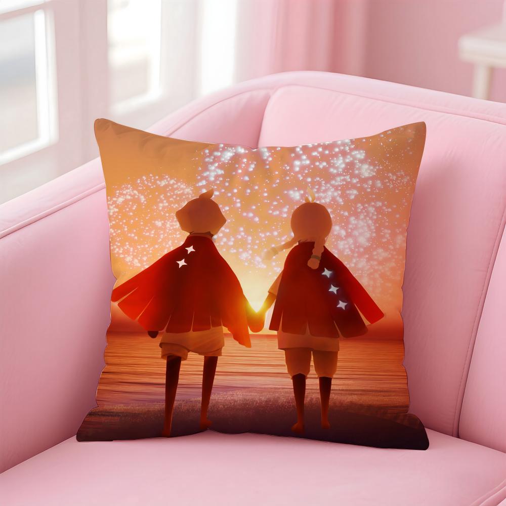 Sweet Game SSky Children of the Light Cushion Cover Pillowcase Short Plush Invisible zipper Room Sofa Cushion Cover