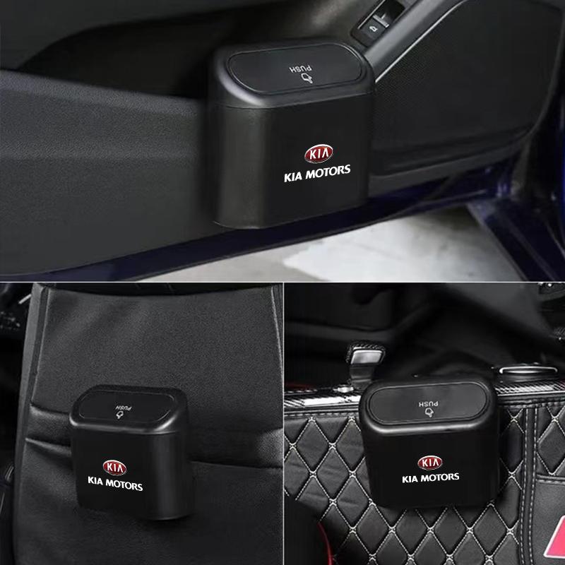 Papelera para Coche Caja de Polvo Cubo de Basura Caja de Almacenamiento Portátil Negra Accesorio para Coche Para Kia Sportage Ceed Picanto Rio Niro K7 K5 K8 K3